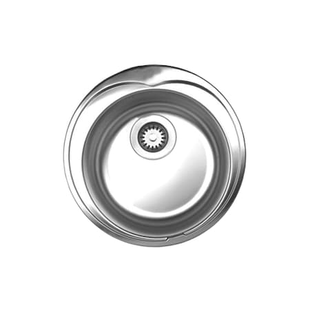 Whitehaus Noah'S Collection SS Large Round Drop-In Sink, SS WHNDA16